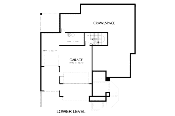 Floor Plan - Lower Floor for Mediterranean House Plan #48-128 - 4 bed, 2.5 bath
