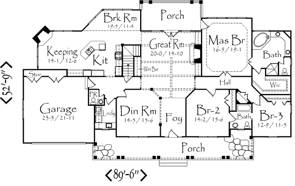 Country Floor Plan - Main Floor Plan #71-119