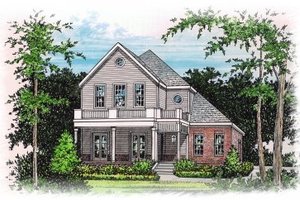 Southern Exterior - Front Elevation Plan #15-243