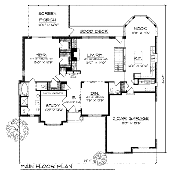 Dream House Plan - Traditional Floor Plan - Main Floor Plan #70-247