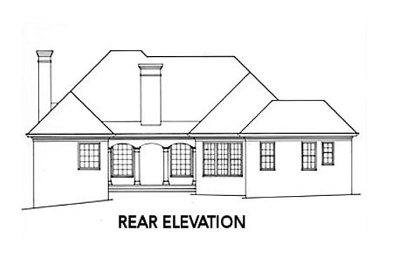 Exterior - Rear Elevation for Traditional House Plan #429-29 - 3 bed, 3 bath