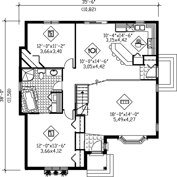 Home Plan - Traditional Floor Plan - Main Floor Plan #25-1020