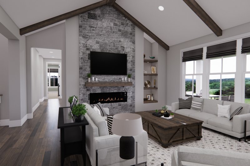 House Blueprint - Interior - Family Room 2 for Farmhouse House Plan #51-1227 - 4 bed, 2 bath