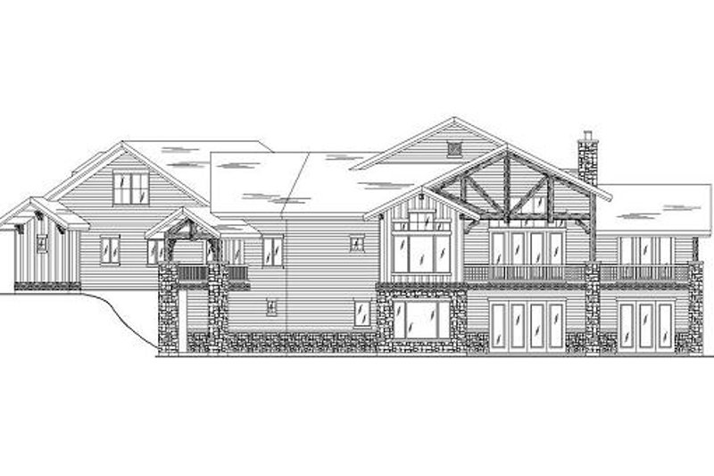 Architectural House Design - Exterior - Rear Elevation for Craftsman House Plan #5-463 - 4 bed, 6 bath