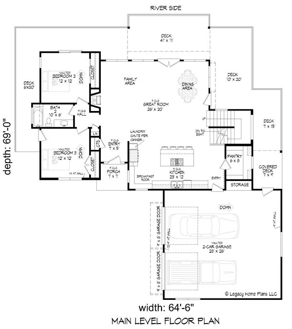 Contemporary Floor Plan - Main Floor Plan #932-769