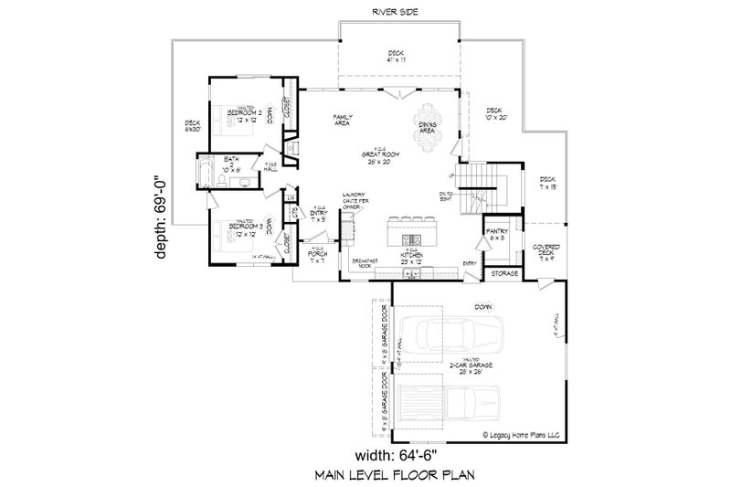 Dream House Plan - Floor Plan - Main Floor for Contemporary House Plan #932-769 - 4 bed, 3 bath