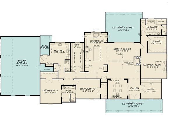 Farmhouse Floor Plan - Main Floor Plan #923-304