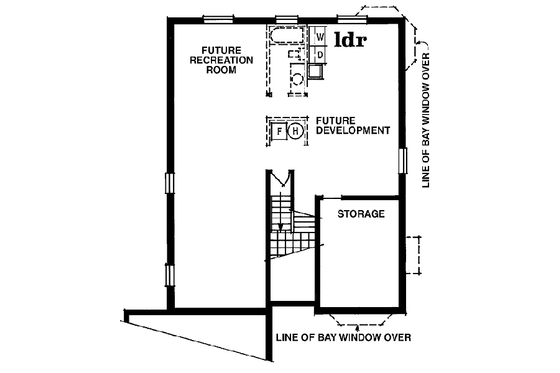Floor Plan - Lower Floor for Traditional House Plan #47-239 - 3 bed, 2 bath