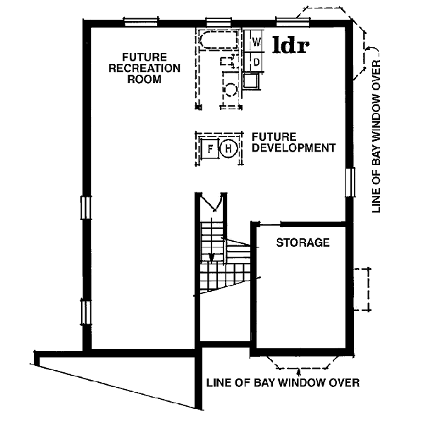 Traditional Floor Plan - Lower Floor Plan #47-239