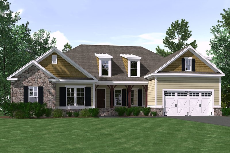 Architectural House Design - Ranch Exterior - Front Elevation Plan #1071-3