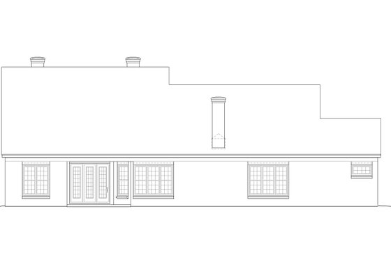 Exterior - Rear Elevation for Traditional House Plan #81-13826 - 3 bed, 2.5 bath