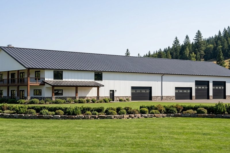 Architectural House Design - Exterior - Front Elevation 2 for Barndominium House Plan #1064-457 - 3 bed, 3.5 bath