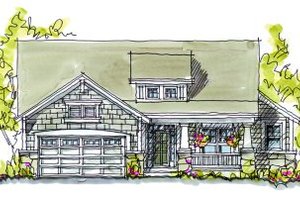 Cottage Exterior - Front Elevation Plan #20-163