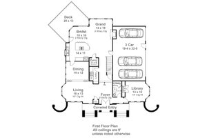 Floor Plan - Main Floor for European House Plan #119-134 - 5 bed, 5 bath