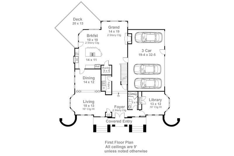 Dream House Plan - Floor Plan - Main Floor for European House Plan #119-134 - 5 bed, 5 bath