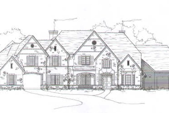 Exterior - Front Elevation for European House Plan #141-240 - 5 bed, 5.5 bath