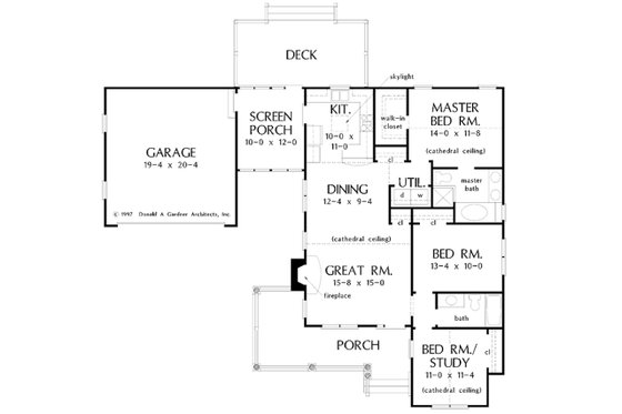 Floor Plan - Main Floor for Country House Plan #929-47 - 3 bed, 2 bath