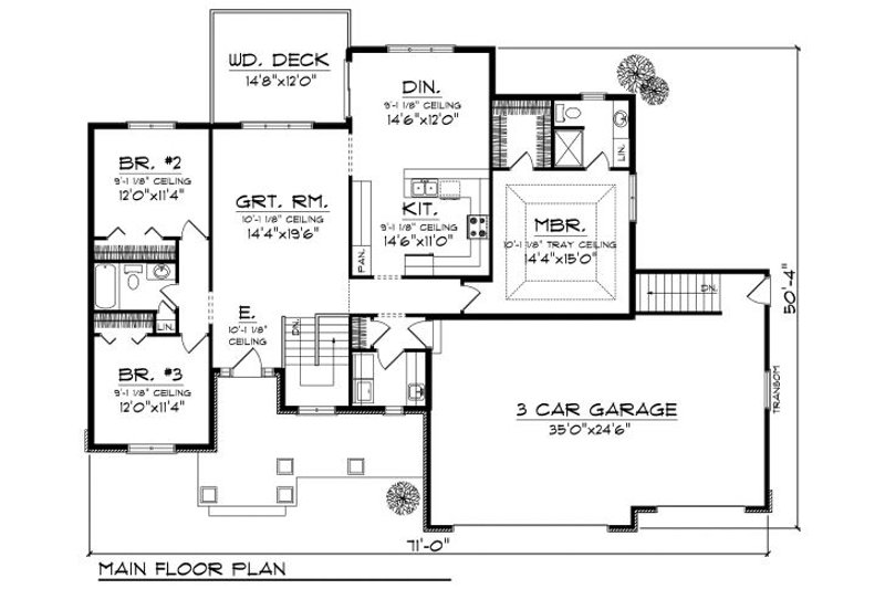 House Plan Design - Floor Plan - Main Floor for Cottage House Plan #70-861 - 3 bed, 1.5 bath