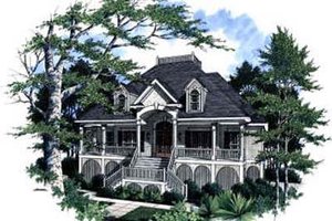 Southern Exterior - Front Elevation Plan #37-225