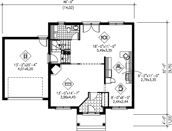 European Floor Plan - Main Floor Plan #25-267