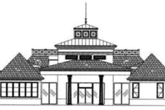 Exterior - Rear Elevation for European House Plan #119-145 - 3 bed, 3.5 bath