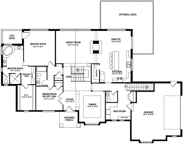 Architectural House Design - Craftsman Floor Plan - Main Floor Plan #1057-12