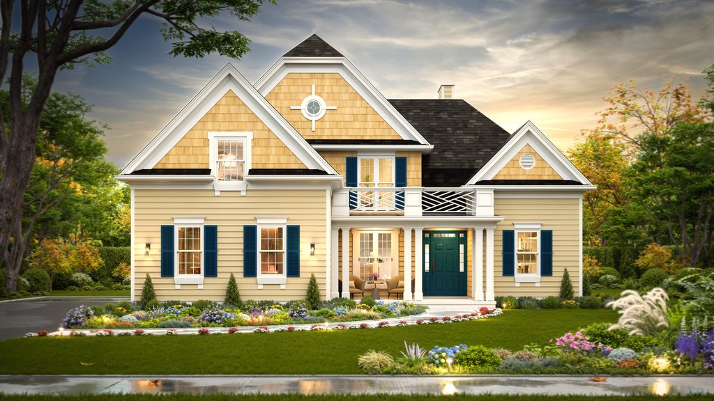 Exterior - Front Elevation 6 for Colonial House Plan #119-258 - 3 bed, 2.5 bath
