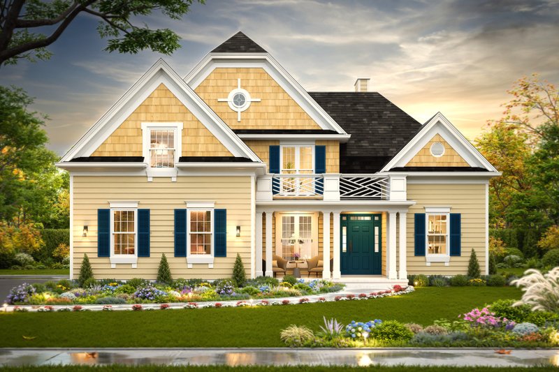 Home Plan - Exterior - Front Elevation 6 for Colonial House Plan #119-258 - 3 bed, 2.5 bath