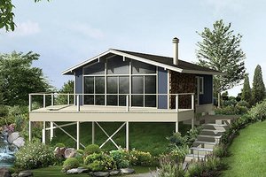 Contemporary Exterior - Front Elevation Plan #57-475