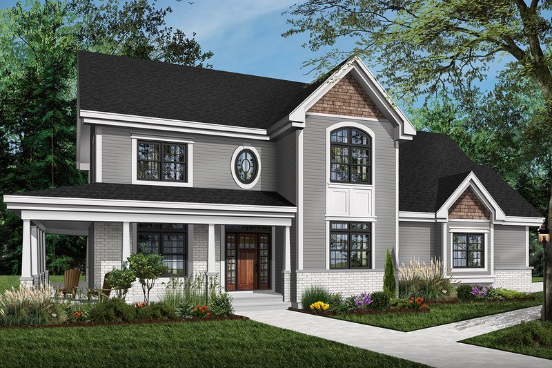 Dream House Plan - Exterior - Front Elevation 3 for Traditional House Plan #23-603 - 4 bed, 3.5 bath