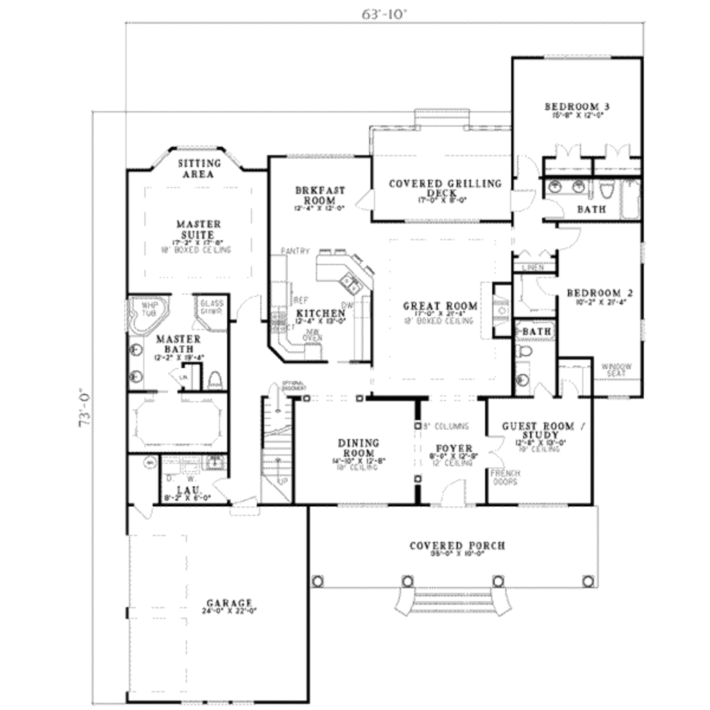 Southern Style House Plan 5 Beds 4 Baths 2716 Sq/Ft Plan