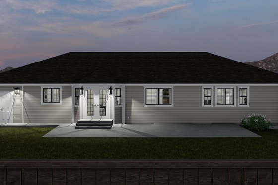 Exterior - Rear Elevation for Traditional House Plan #1060-63 - 3 bed, 2.5 bath