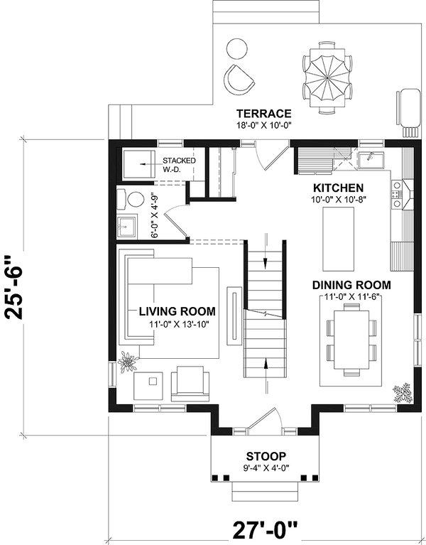 House Blueprint - Traditional Floor Plan - Main Floor Plan #23-608