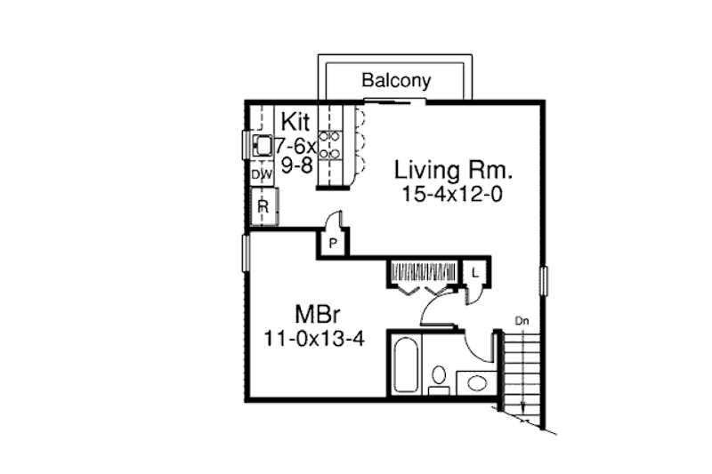 Dream House Plan - Floor Plan - Upper Floor for Traditional House Plan #57-349 - 1 bed, 1.5 bath