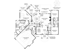 Floor Plan - Main Floor for Craftsman House Plan #119-369 - 3 bed, 2.5 bath