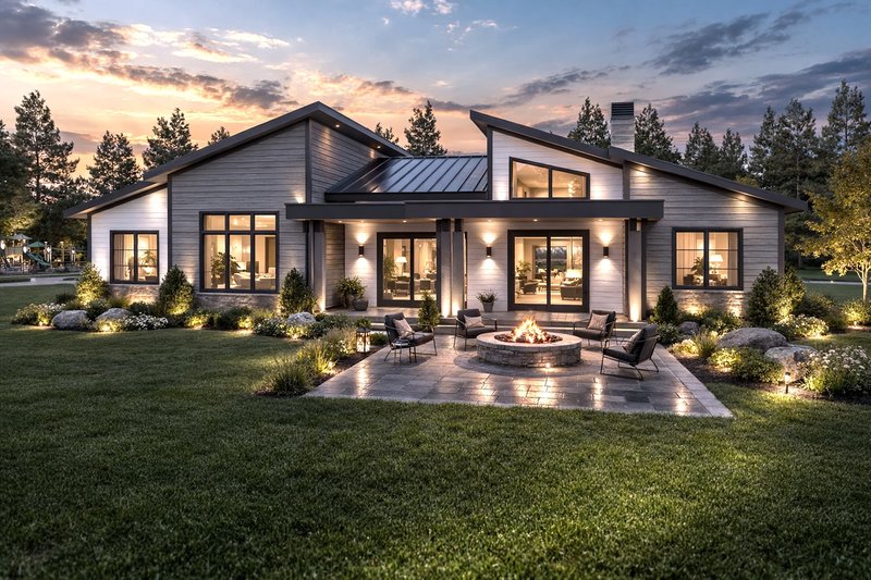 Architectural House Design - Exterior - Rear Elevation for Modern House Plan #928-360 - 3 bed, 2 bath