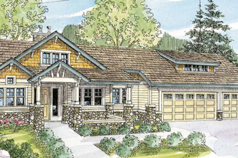Home Plan - Exterior - Front Elevation 4 for Craftsman House Plan #124-753 - 3 bed, 3.5 bath