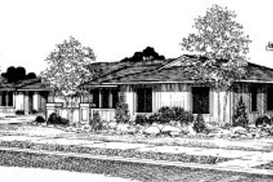 Exterior - Front Elevation for Modern House Plan #303-135 - 3 bed, 1.5 bath