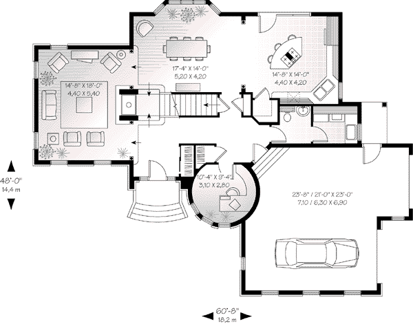 House Plan Design - European Floor Plan - Main Floor Plan #23-569