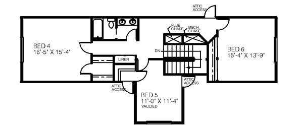 Architectural House Design - Farmhouse Floor Plan - Upper Floor Plan #60-185