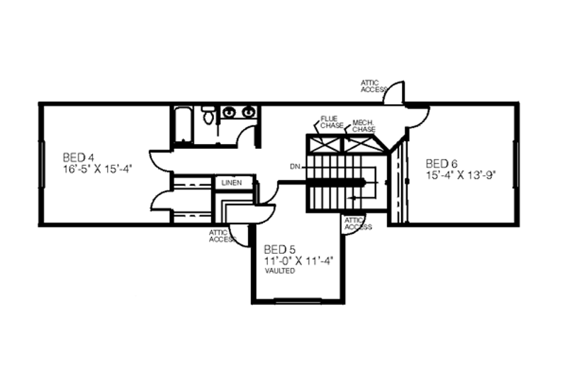 Home Plan - Floor Plan - Upper Floor for Farmhouse House Plan #60-185 - 6 bed, 3.5 bath