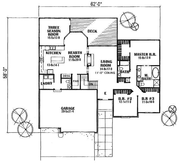 Architectural House Design - Traditional Floor Plan - Main Floor Plan #50-216