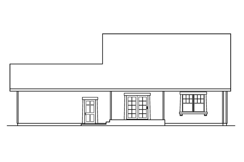 Architectural House Design - Exterior - Rear Elevation for Craftsman House Plan #124-496 - 3 bed, 2 bath