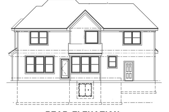 Exterior - Rear Elevation for Traditional House Plan #67-758 - 4 bed, 2.5 bath