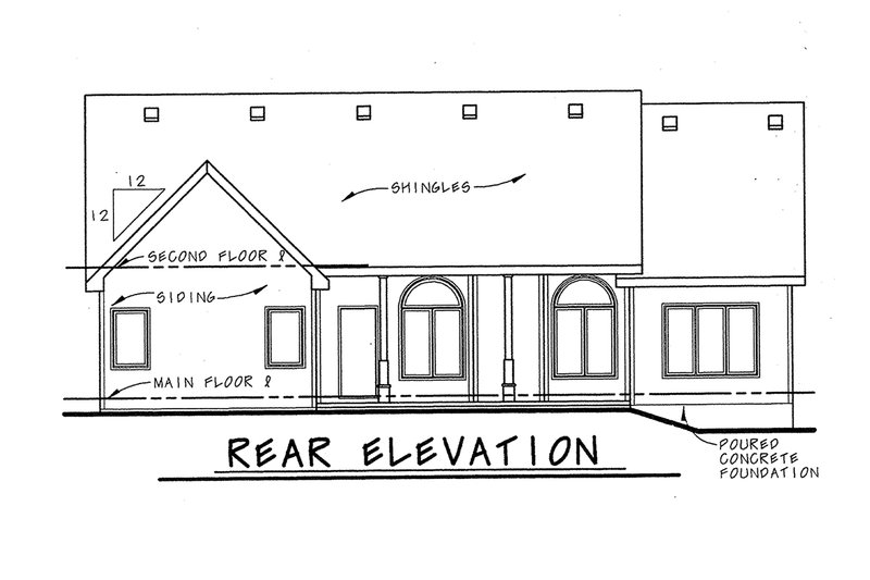 Home Plan - Exterior - Rear Elevation for Traditional House Plan #20-123 - 3 bed, 2 bath