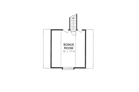 Ranch style country house plan, upper level floor plan