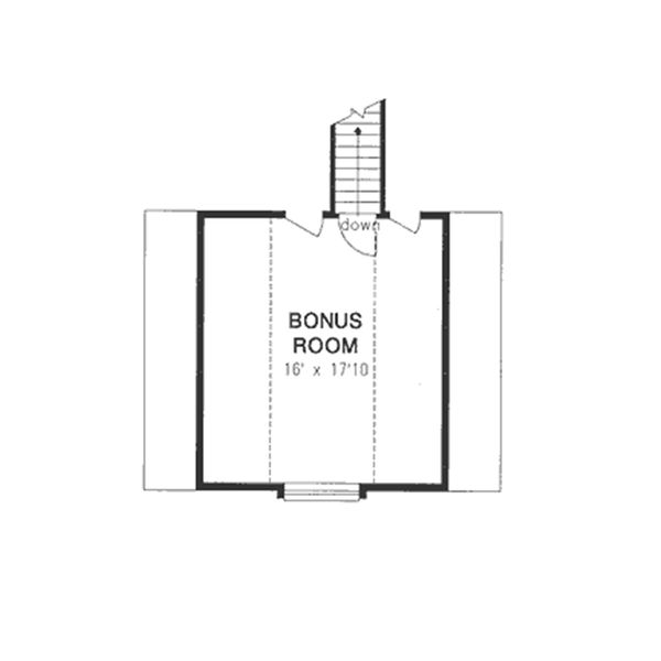 Ranch style country house plan, upper level floor plan