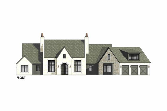 Exterior - Front Elevation 5 for European House Plan #1096-22 - 4 bed, 4.5 bath