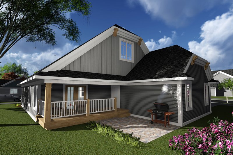 Home Plan - Exterior - Rear Elevation for Ranch House Plan #70-1242 - 2 bed, 2 bath