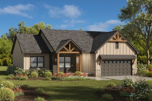 Home Plan - Exterior - Front Elevation for Modern House Plan #20-2660 - 3 bed, 2 bath